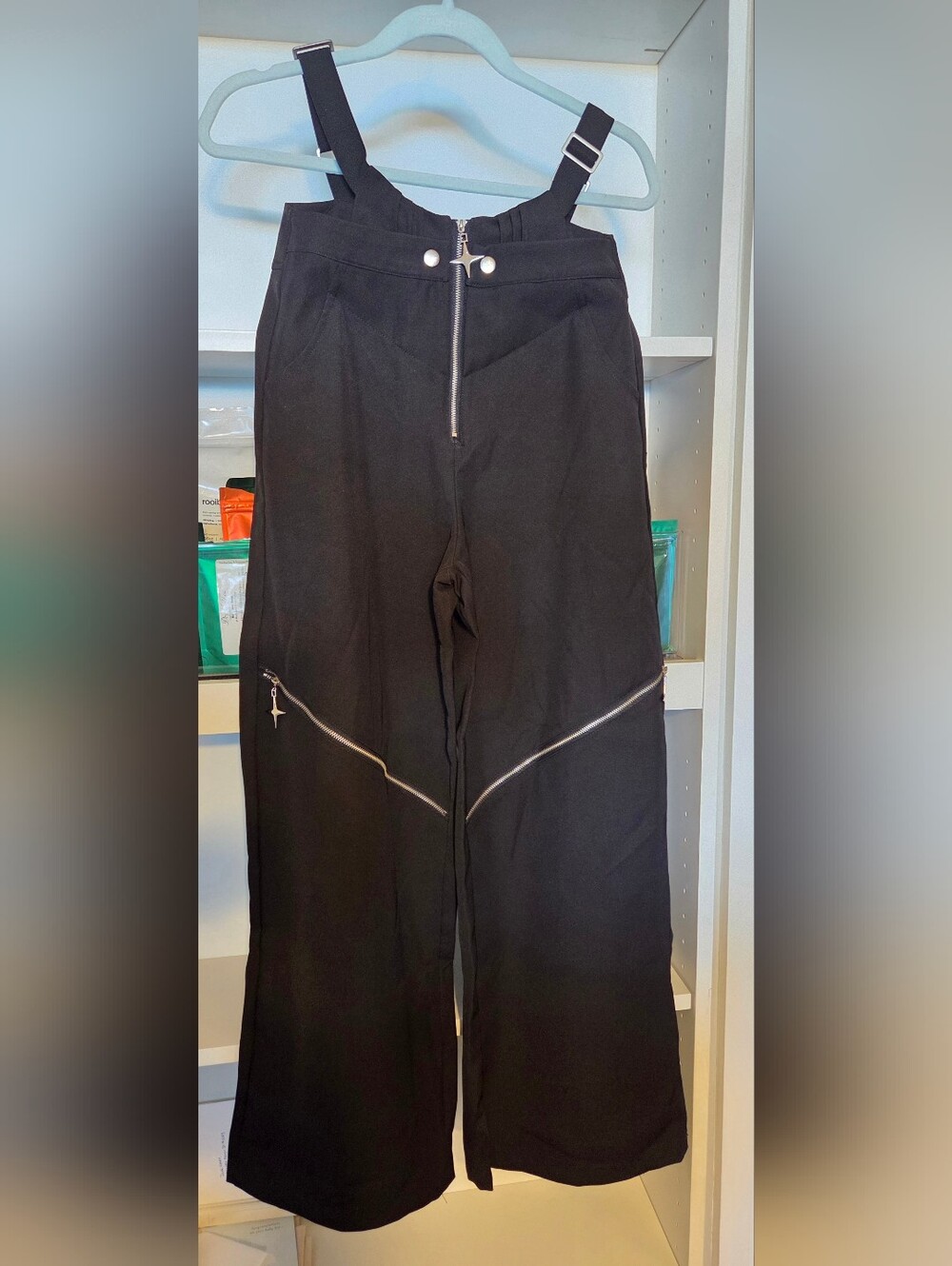 Nevstudio Black Pants with Hip Straps